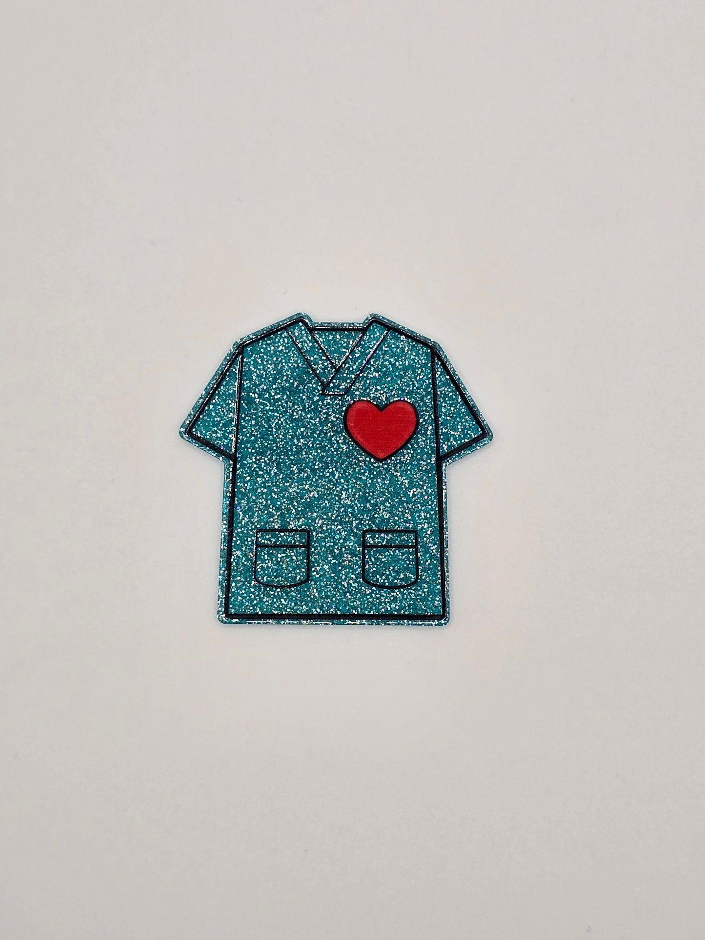 Scrub Top with Heart