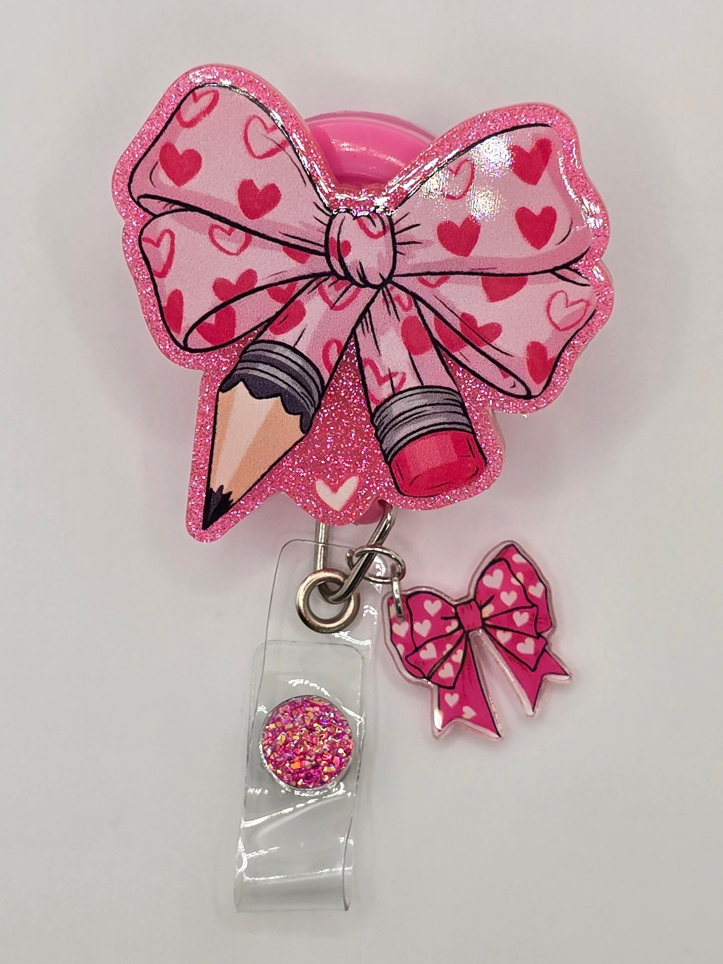 Pencil Bow Badge Reel