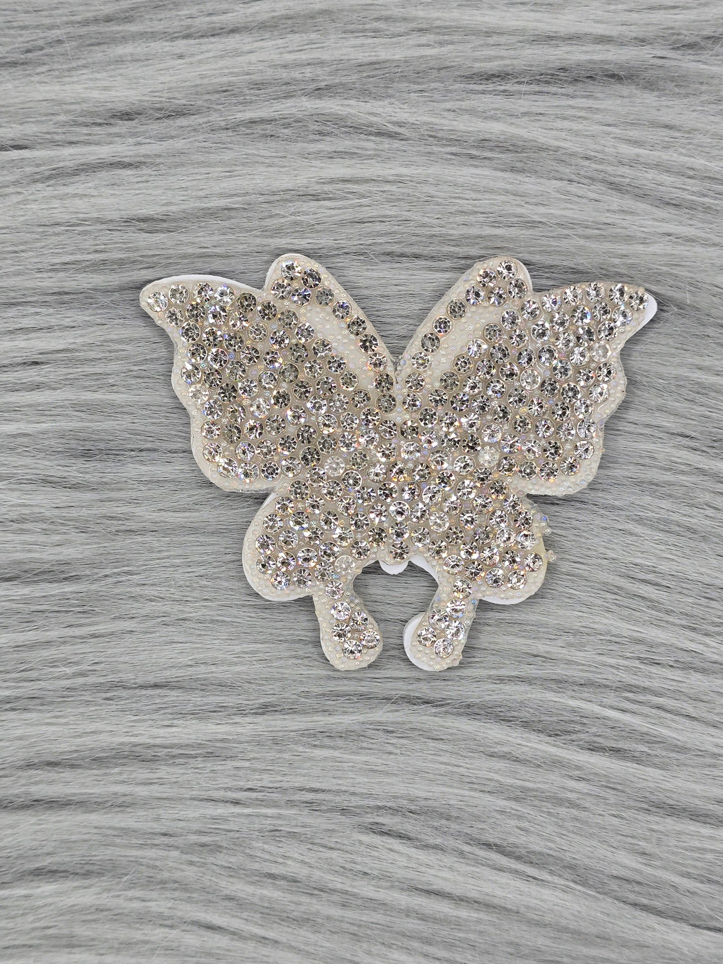 Silver rhinestone butterfly flatback