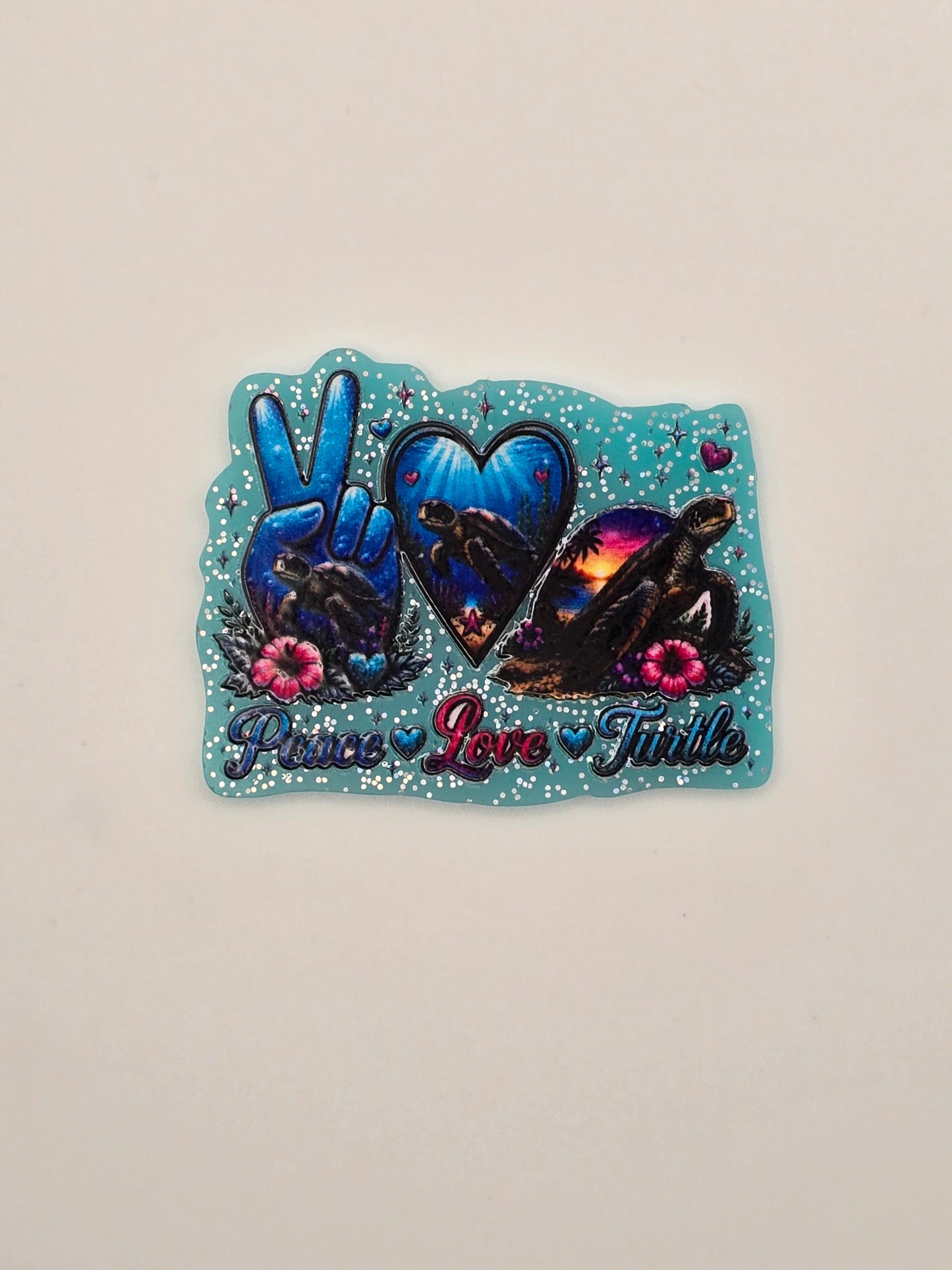 Peace, Love, Turtles Acrylic Flatback