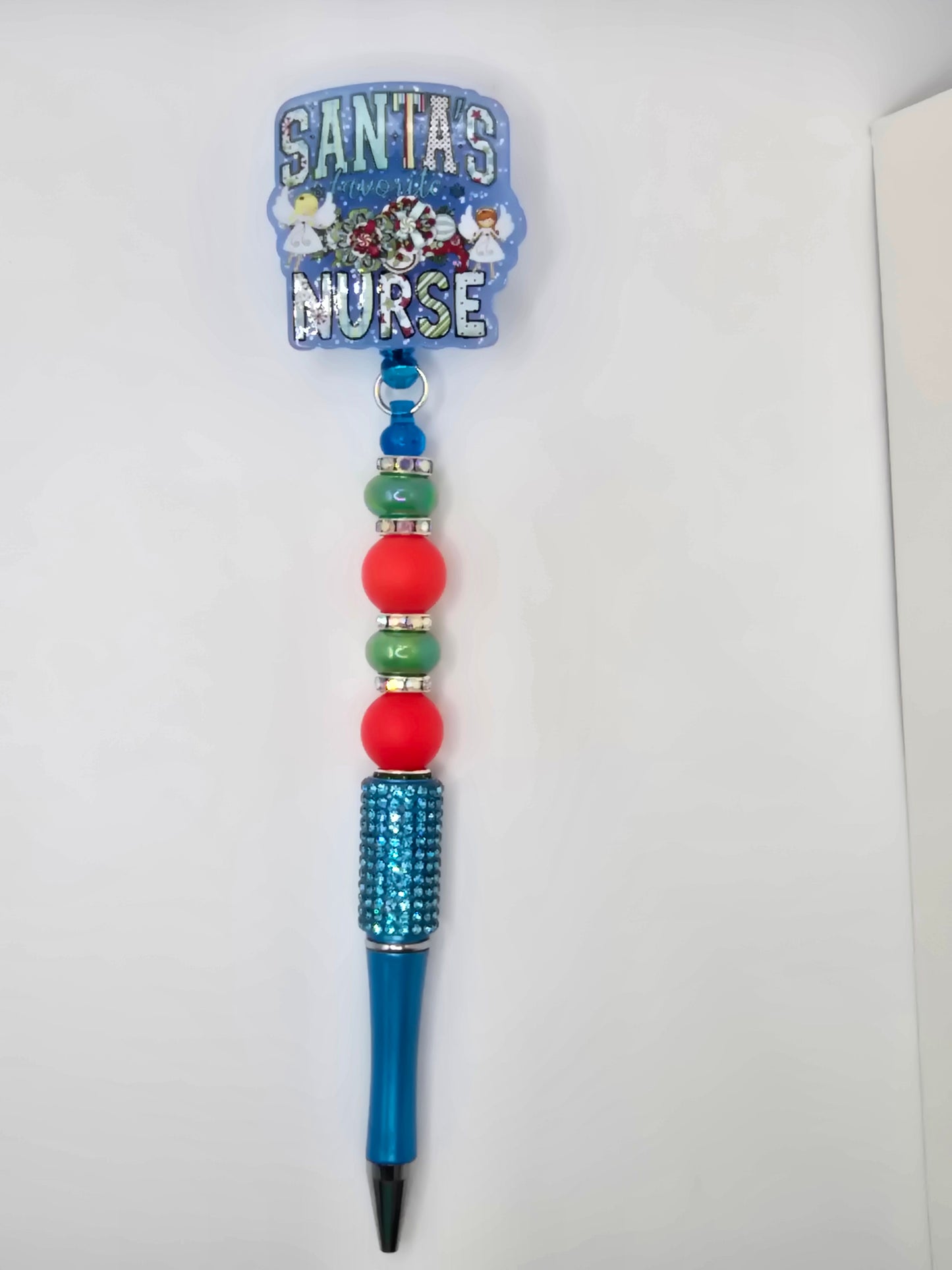 Santa's Favorite Nurse Badge Reel Pen