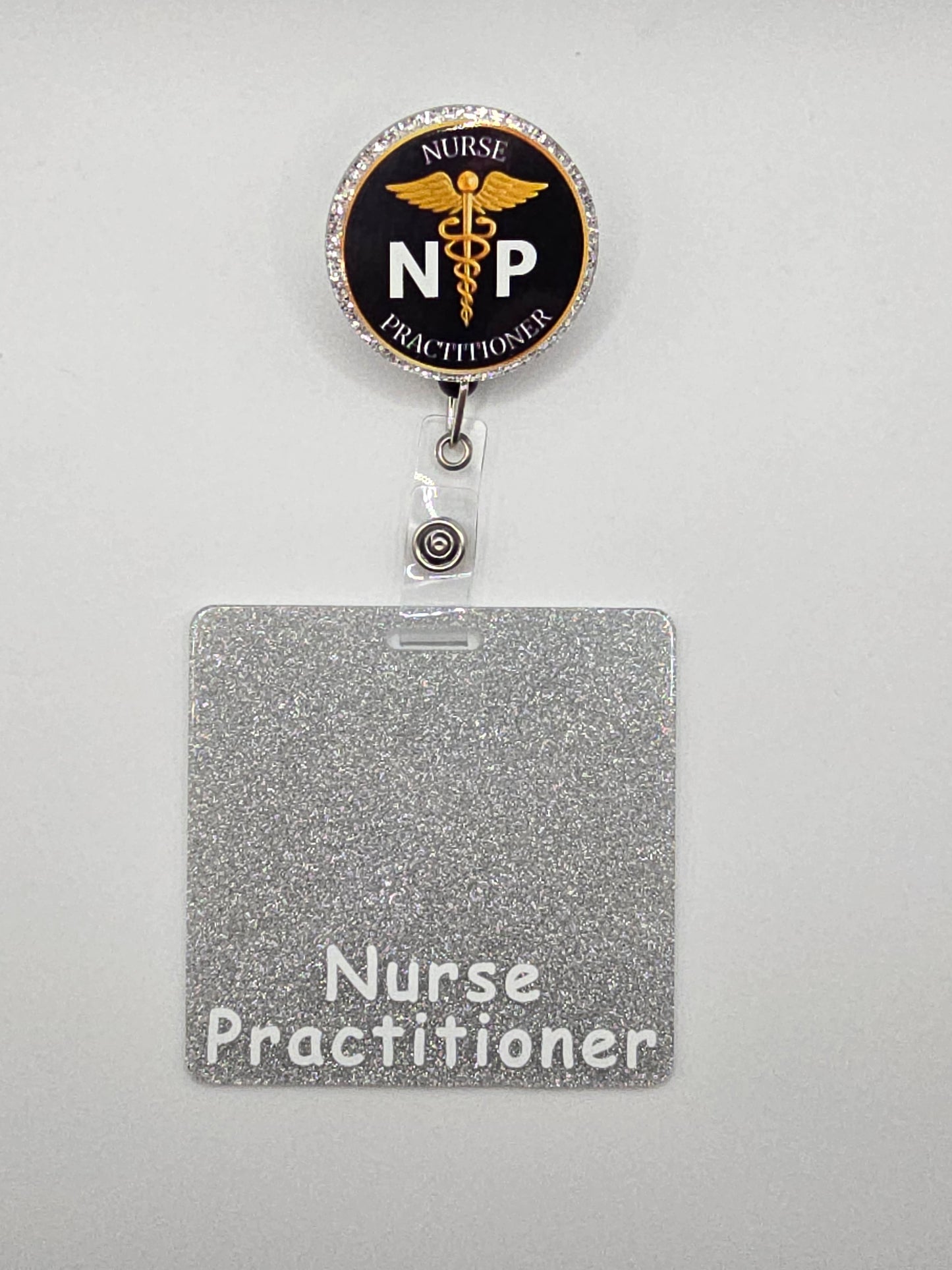 Nurse Practitioner Badge Reel with Badge Buddy