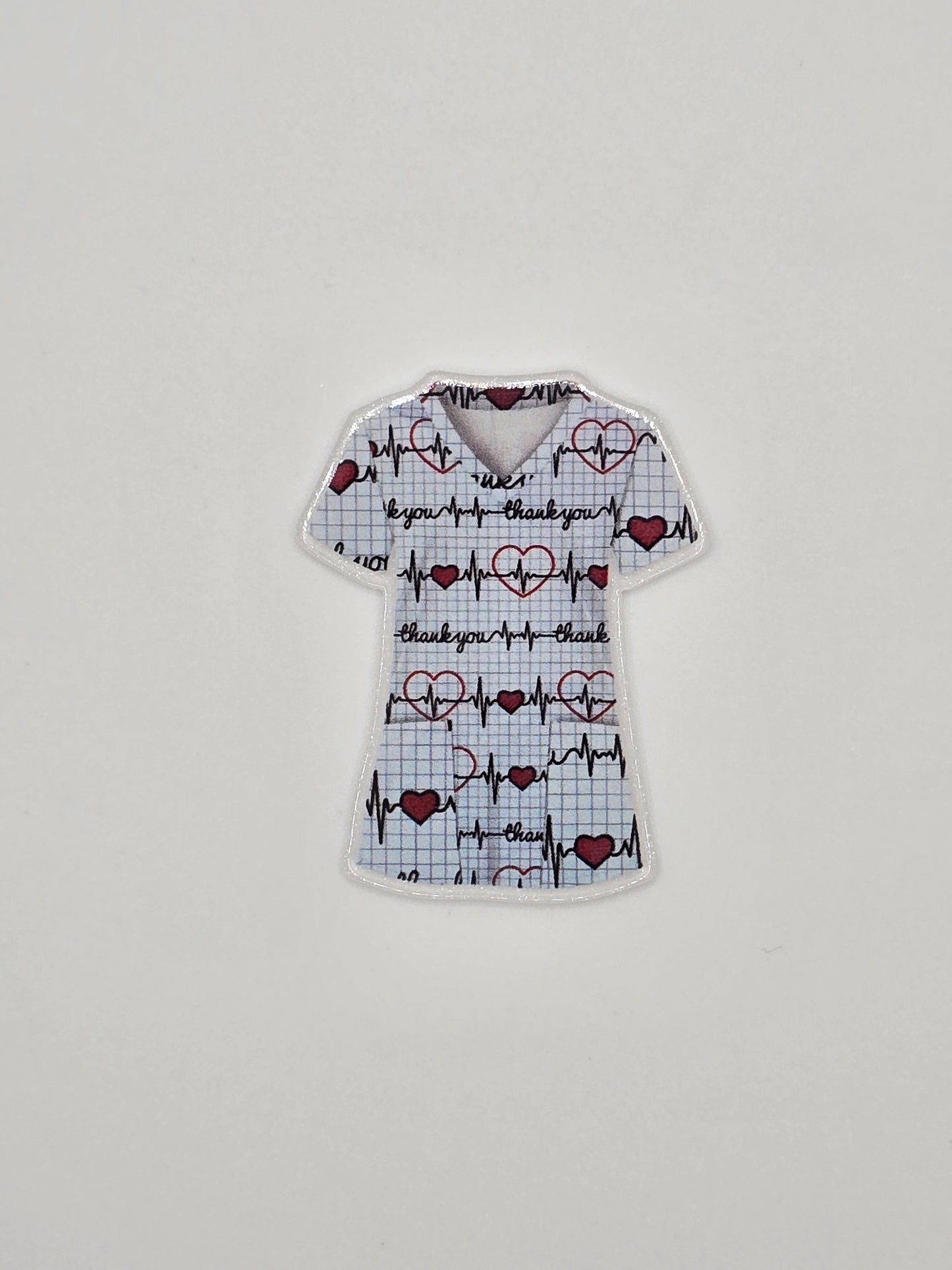 EKG Scrub Top