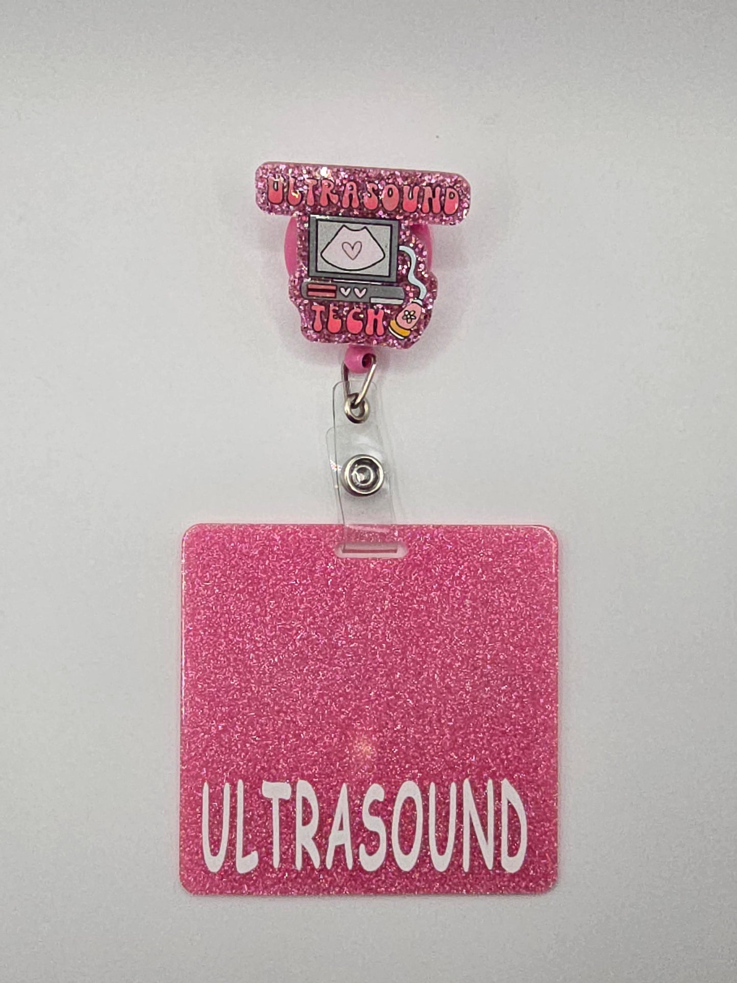 Ultrasound Tech Badge Reel with Badge Buddy