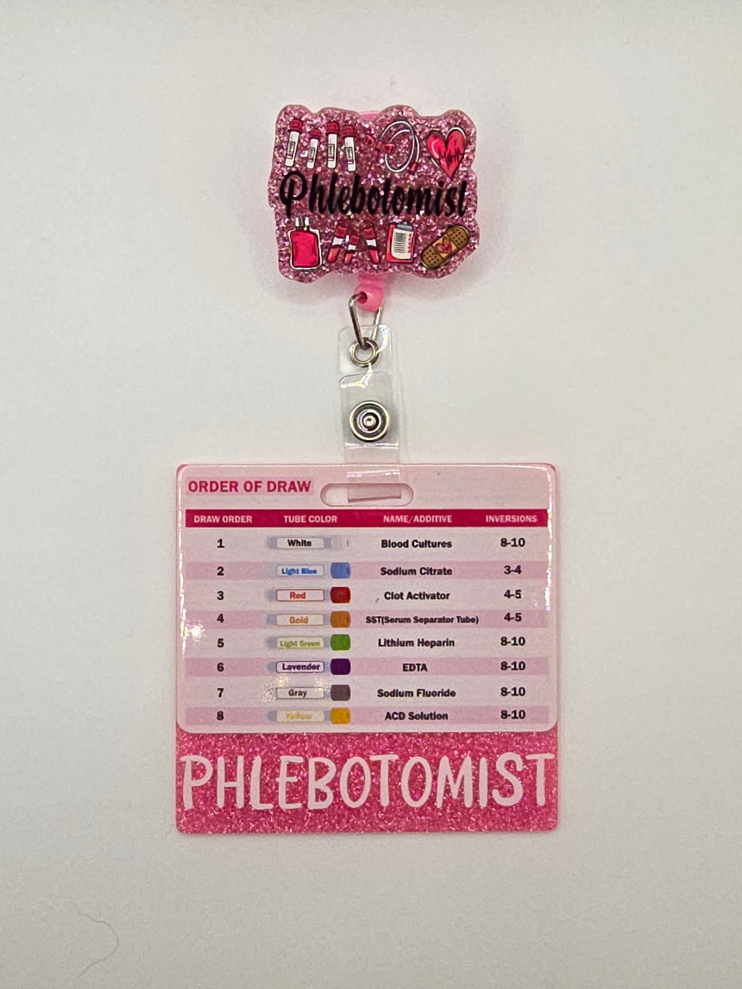 Phlebotomist Badge Reel with Badge Buddy