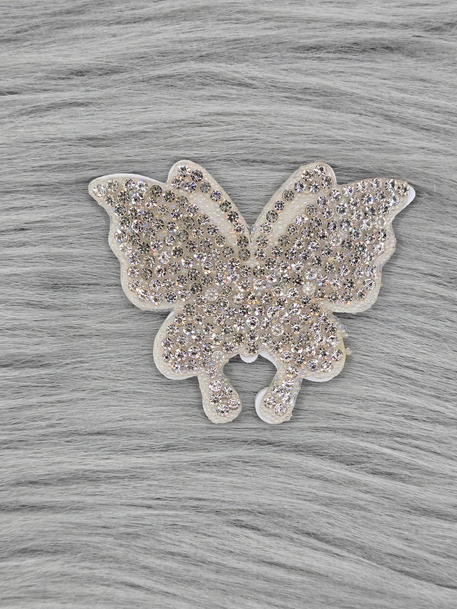 Silver rhinestone butterfly flatback