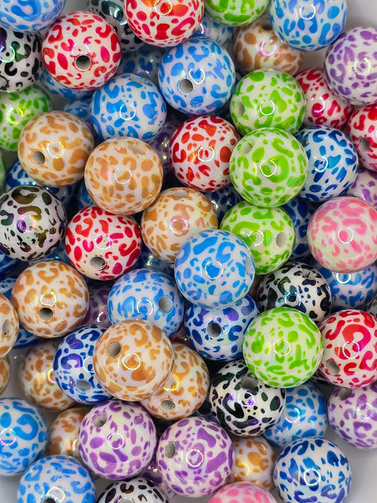 16mm Animal Print Acrylic Bead