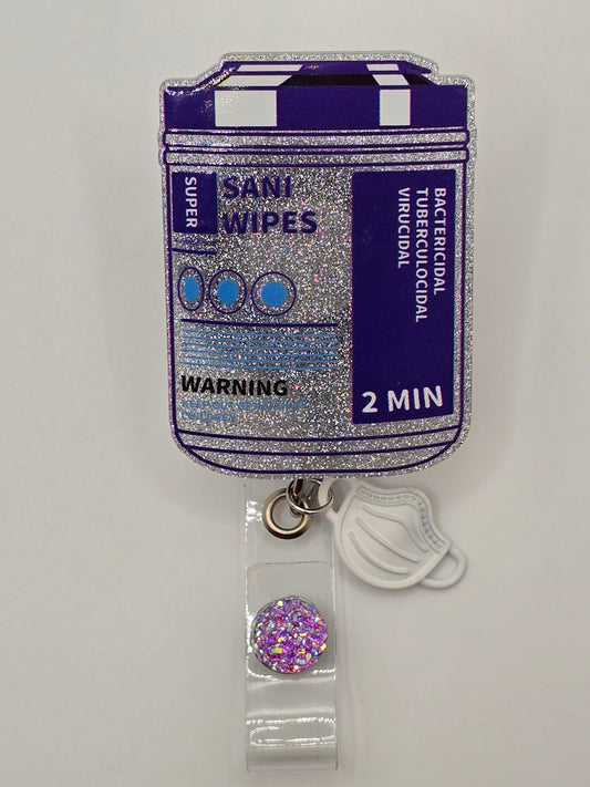 Purple Wipes Badge Reel