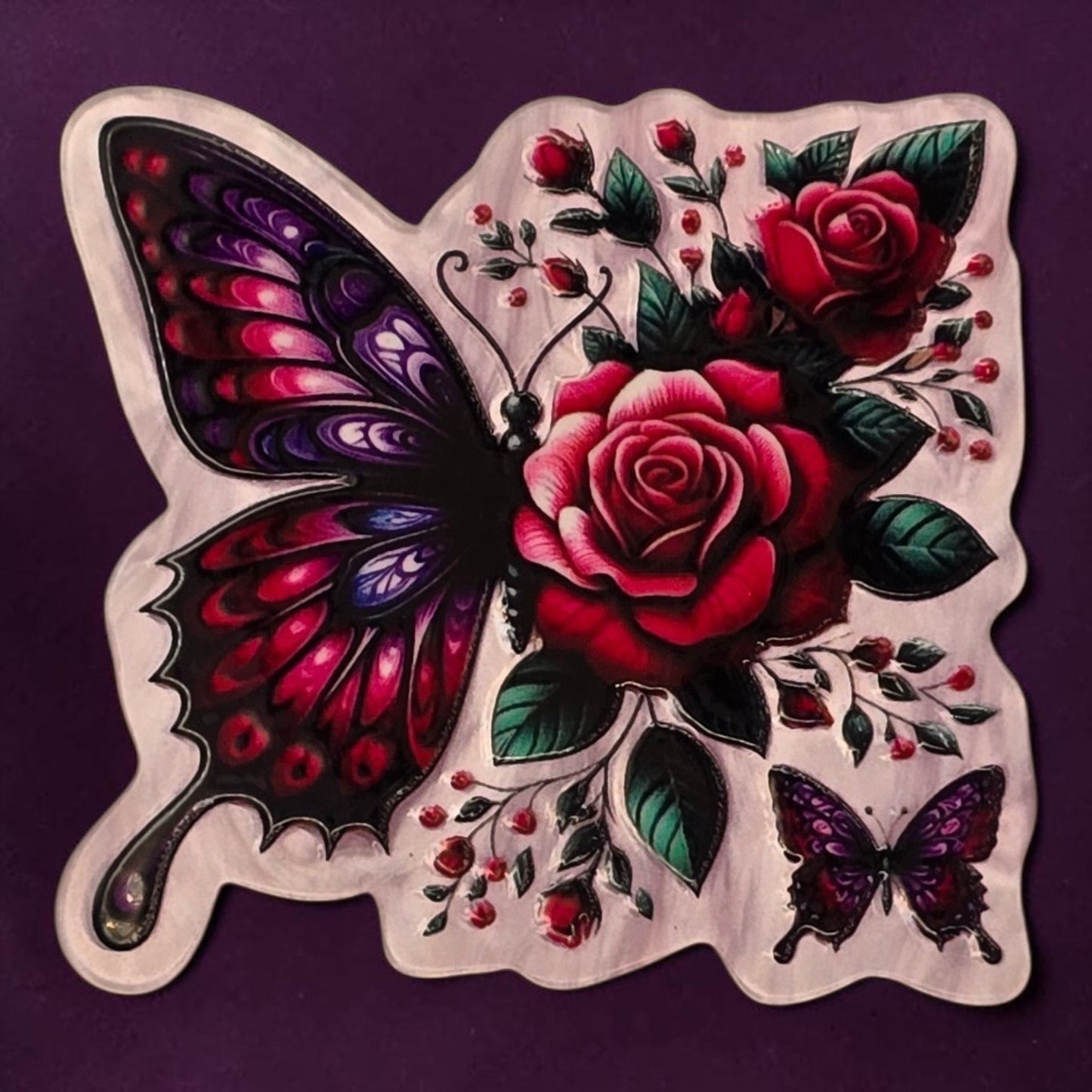 Butterfly/Rose Acrylic Flatback