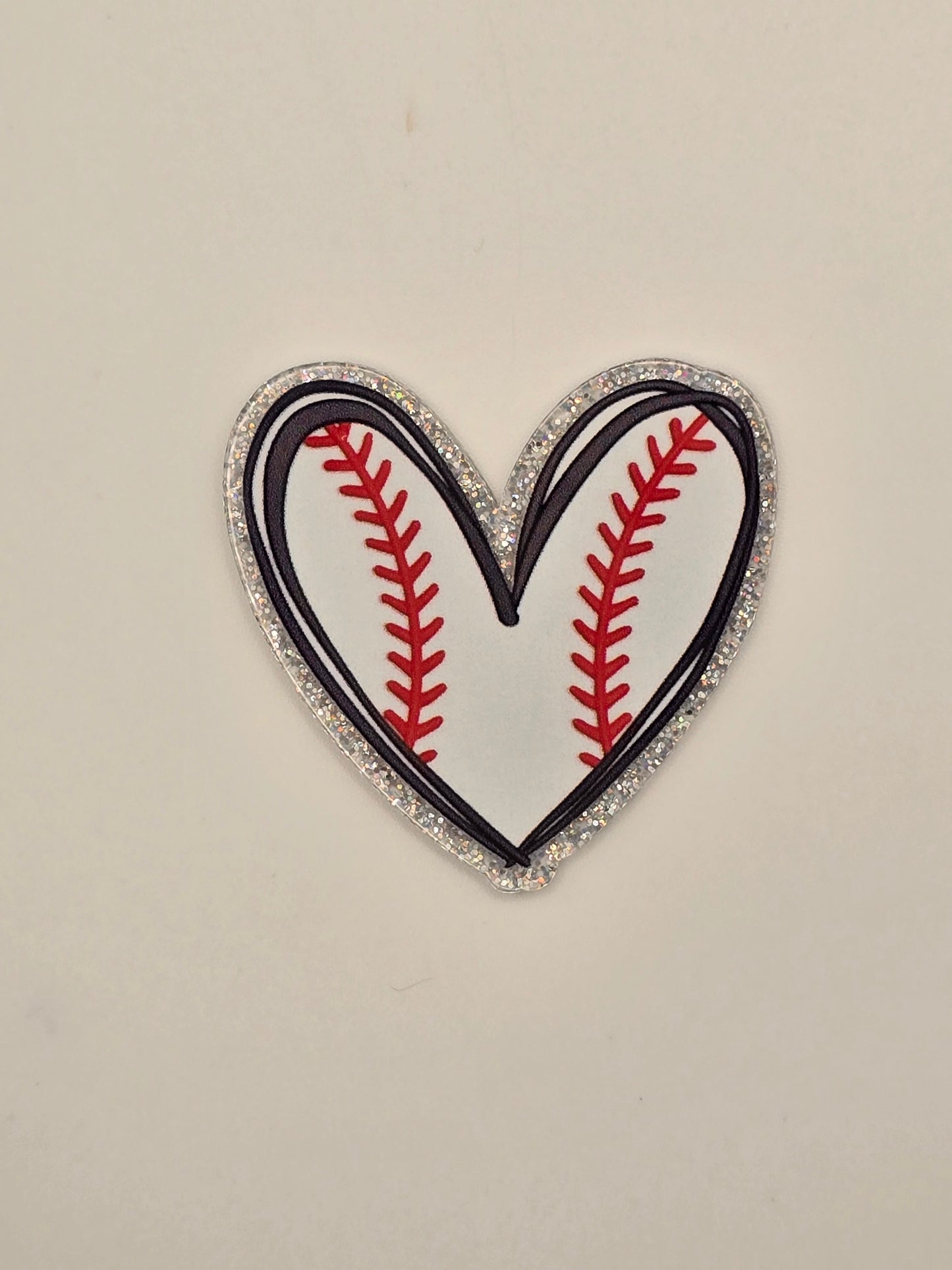 Baseball Heart Acrylic Flatback