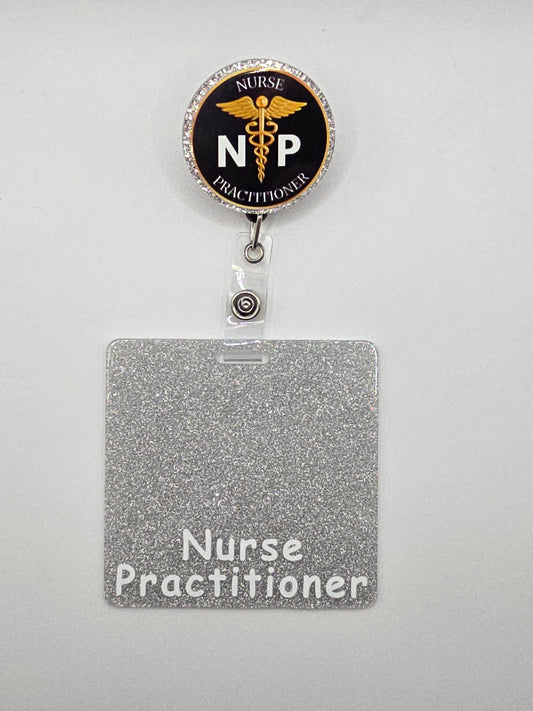 Nurse Practitioner Badge Reel with Badge Buddy