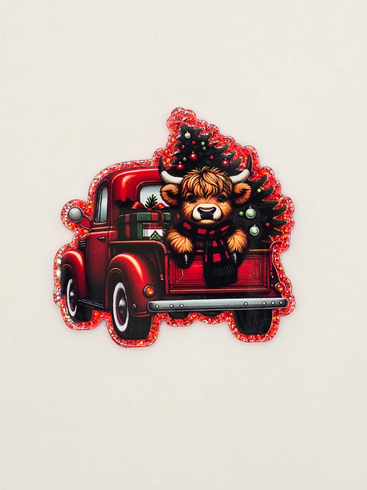Christmas Truck with Cow