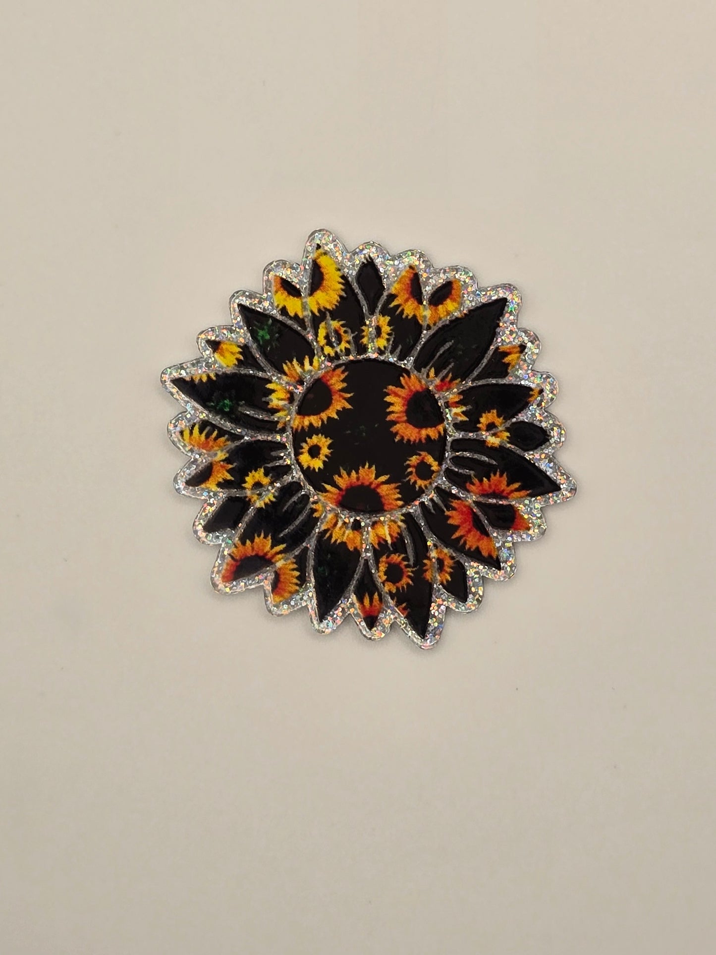 Black Sunflower Acrylic Flatback