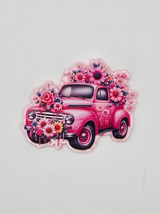 Pink Truck With Flowers