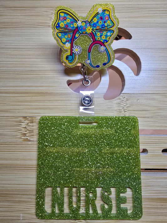 NURSE Badge Reel with Square Badge Buddy