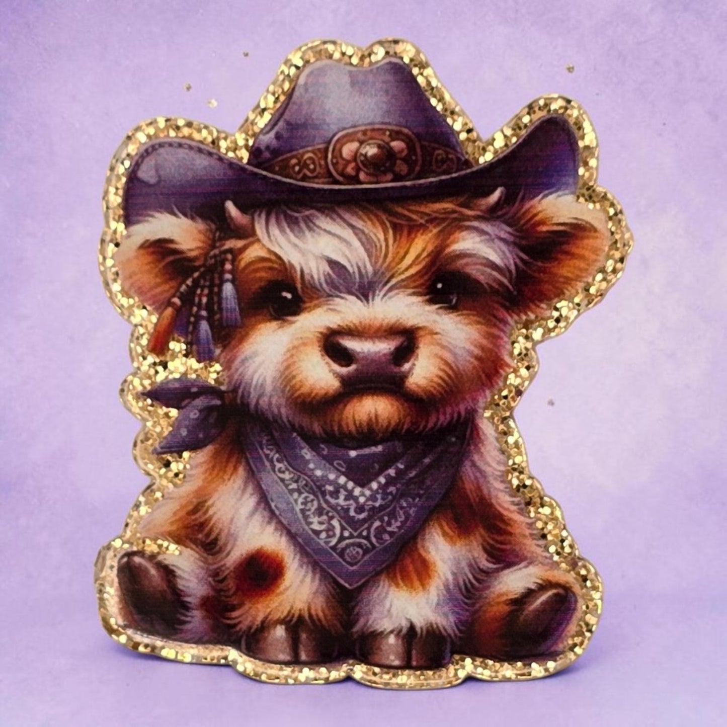 Cow with Hat Acrylic Flatback