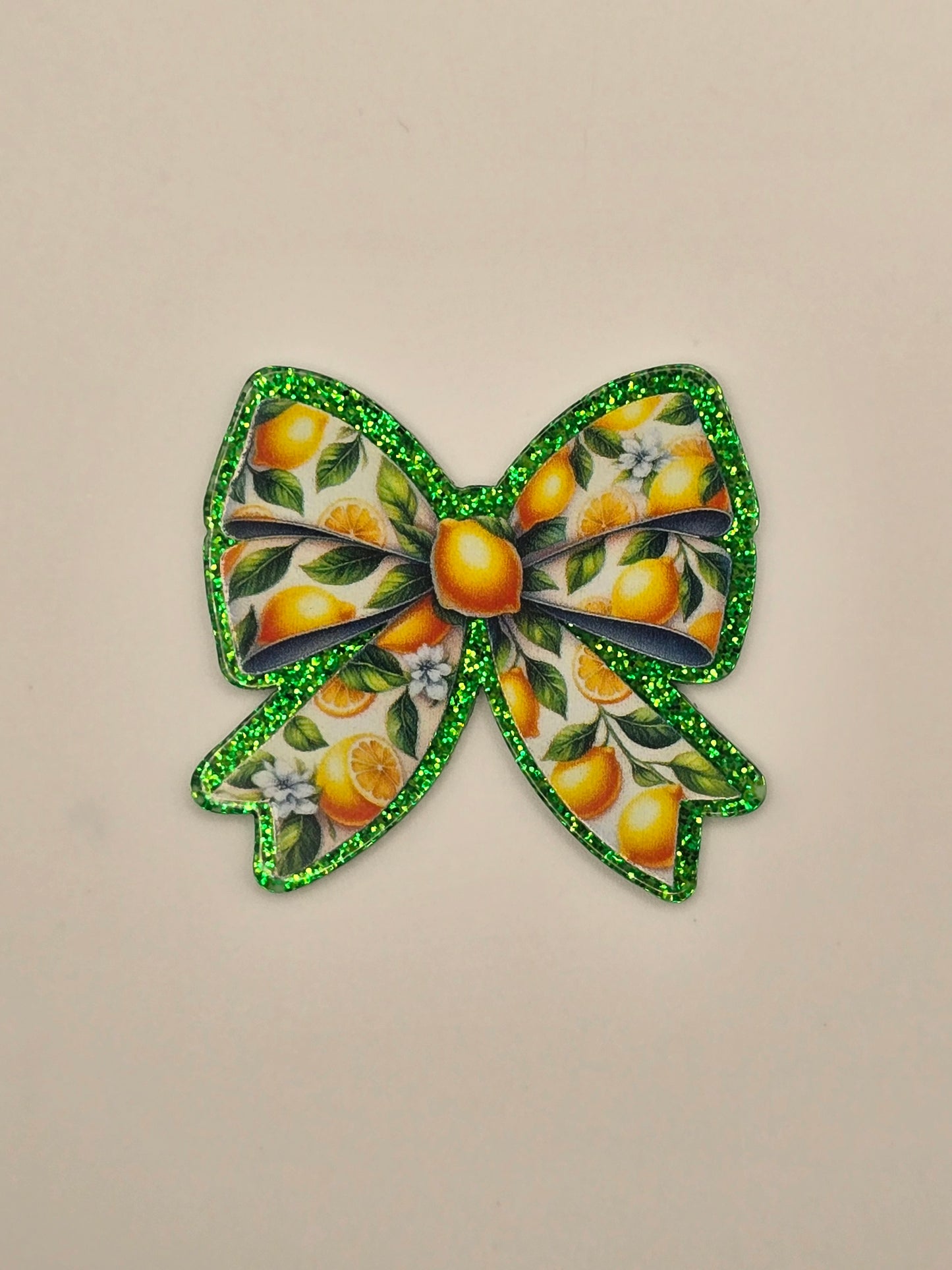 Lemon Bow Acrylic Flatback