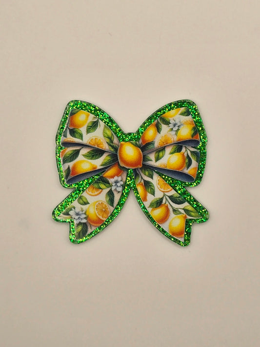 Lemon Bow Acrylic Flatback
