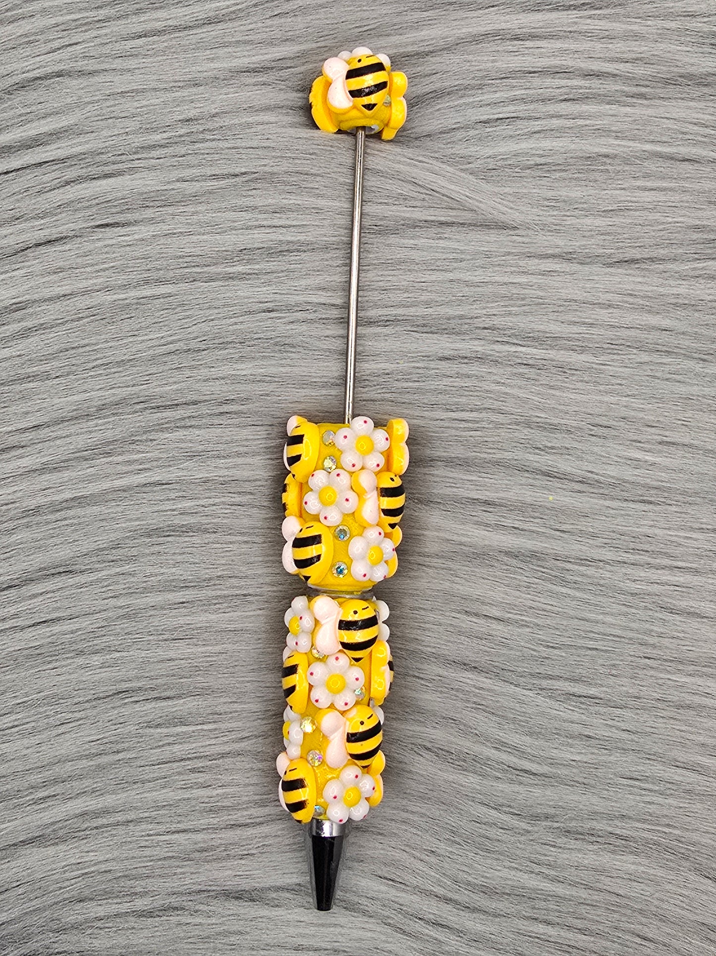 3D Beadable Bee and Flowers Pen