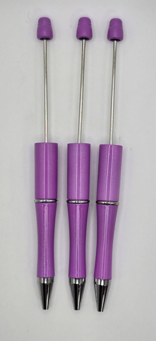 Purple Beadable Glitter Pen