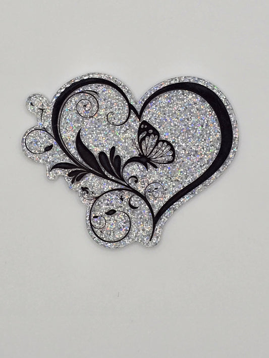 Black Heart With Butterfly