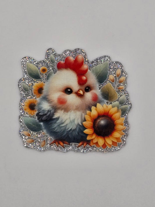 Baby Rooster with Sunflower