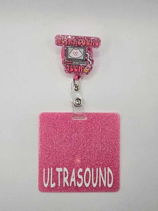 Ultrasound Tech Badge Reel with Badge Buddy