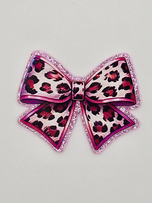 Pink and White Animal Bow