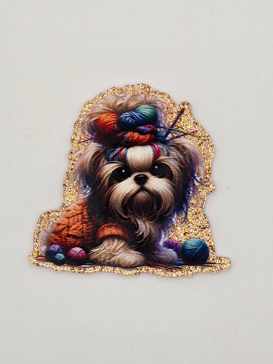 Dog with Yarn